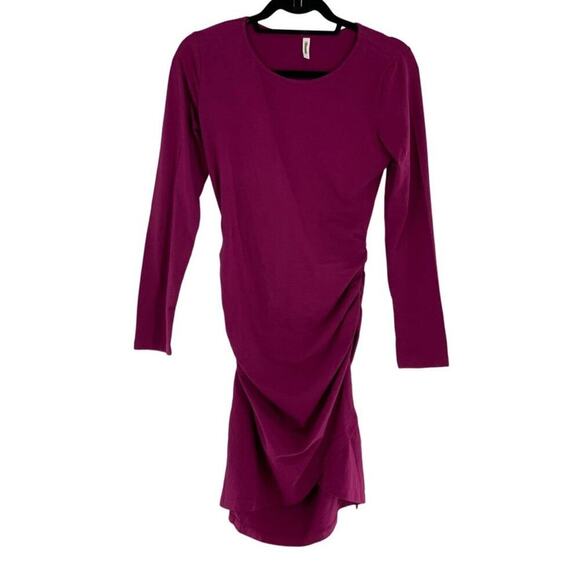 MISSUFE Women's Long Sleeve Fall Casual Sundress Tulip Ruched Bodycon SzM - Picture 1 of 4